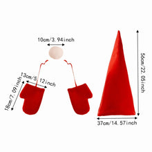 Red Christmas Tree Top Decorations Cute Creative Hat Nose Gloves Set Decor Props Funny Xmas Tree Top Hat Home Decor