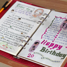 Sharkbang A5 Refill Notebook, 45 Sheets 6 Holes Notebook Index Papers, Gird/Line/Blank/Monthly Memo Pads, School Supplies