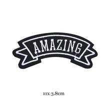 1pc Black White Biker Patches for Clothes Iron on Clothing Letter Appliques Skull Star Stripes Embroidered Sticker Round Badge