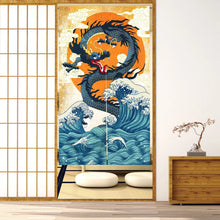 Traditional Chinese Dragon Flying on The Cloud Noren Curtains Japanese Style Doorway Curtain Panel Door Room Divider Curtains