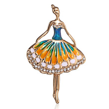 RINHOO Gymnastics Flower Dancer Crystal Brooches for Women Cute Pin Bijouterie High Quality Corsage Fashion Wedding Jewelry