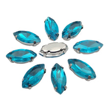 Horse Eye Shape Glass Rhinestones With Claw Marquise Sew On Stone Strass Diamond Silver Metal Base Crystals For Needlework