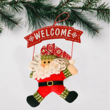 Christmas Wooden Door Hanging Door Signs Santa Claus Snowman Xmas Tree Drop Ornaments Welcome Sign Merry Christmas Decoration