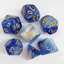 7pcs/lot Dice for Table Games DND RPG Roleplaying Board Game Digital Dice Double-colors D20 D12 D10 D8 D6 D4 Polyhedral Dice Set