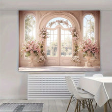 Elegant and Romantic Wedding Banner - Love and Flower Design, Polyester Fiber, Perfect for Wedding