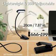 USB-C Rechargeable LED Clip-On Book Light with 3 Color Temperatures - image 3