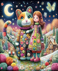 PhotoCustom 5d Diamond Painting Colorful Cat Full Round Diamond Embroidery Art Animal Home Decor