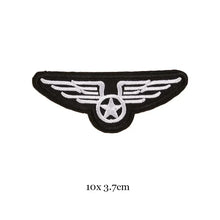 1pc Black White Biker Patches for Clothes Iron on Clothing Letter Appliques Skull Star Stripes Embroidered Sticker Round Badge