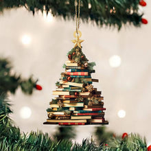 Christmas Ornament Creative Book Tree 2D Flat Acrylic Christmas Decoration Car Ornament Festive Holiday Home Decor