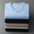Cashmere Cotton Blend Classic V-neck Knitted Sweater Men Pullover 2024 Autumn Winter Soft Warm Business Casual Jumper pull homme