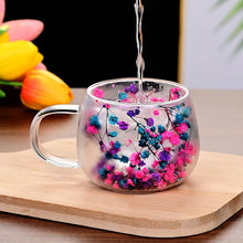 Dried Flower Double-layer Glass Coffee Cup,Simple Thick Cup Mouth Anti Scalding Milk Cup,Environmentally Friendly Heat-resistant