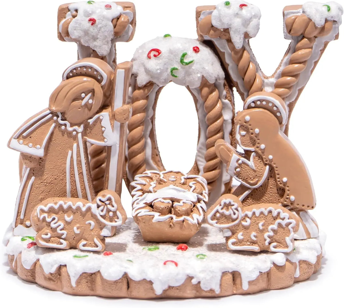 Gingerbread Nativity Set Christmas Figurines, 4-Inch Resin Holiday Decor