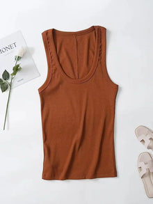 2025 Spring/Summer New Product Women's Slim Fit Solid Color Suspended Ribbed Tank Top Spicy Girl Style T-shirt