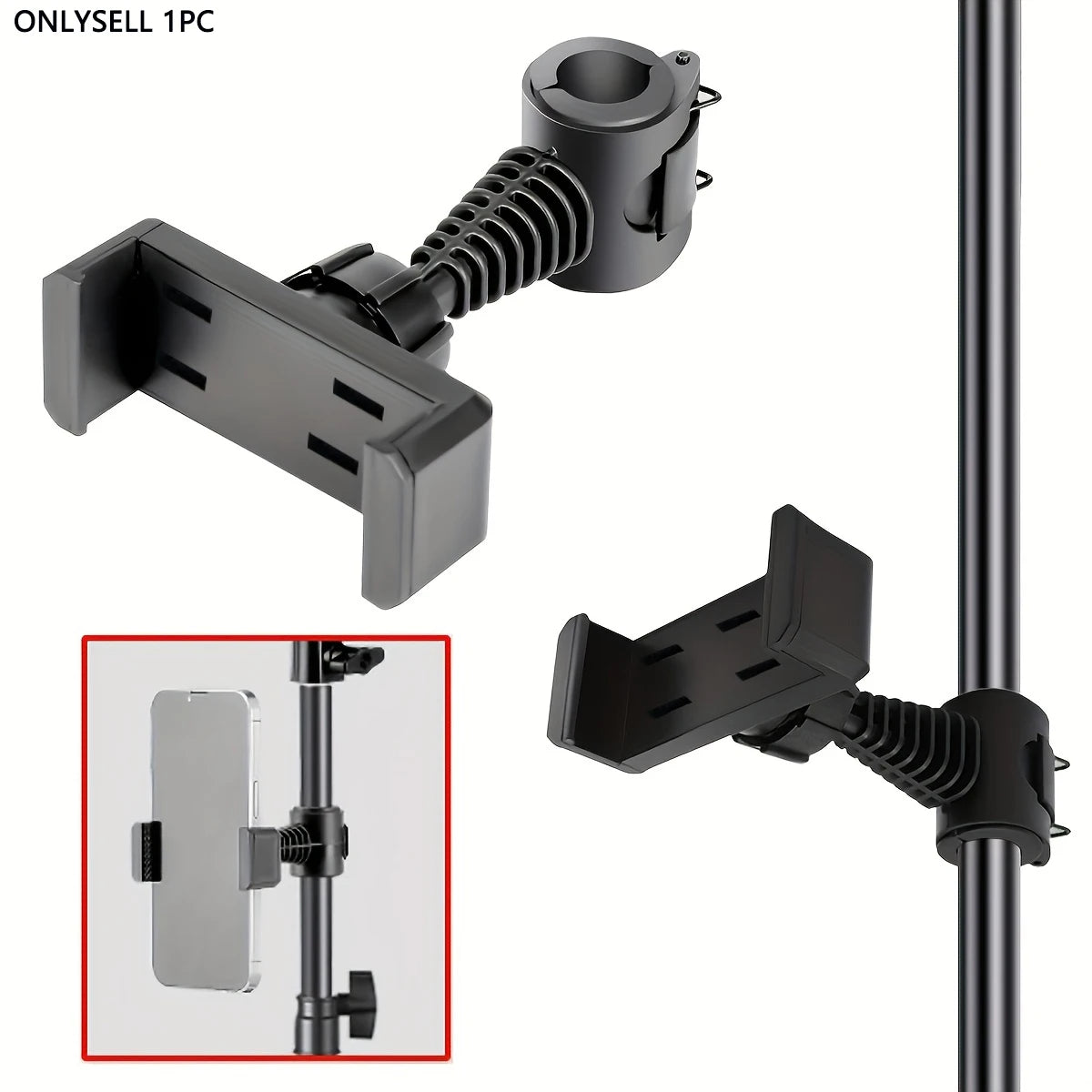 1 Universal Phone and Tripod Accessory, 360° Rotatable, Bicycle Motorcycle Phone Holder, Suitable for Smartphone Accessories