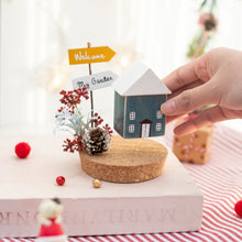 Christmas Collectible Buildings & Accessorie Figurine Ornaments Winter Wooden House Tabletop Scenes Holiday Tabletop Home Decor