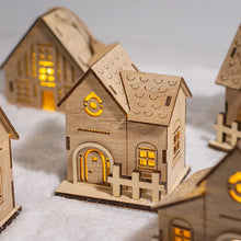 1Pc Christmas Decoration, Glowing Wooden Cabin Ornaments, Small House Home Decor, Holiday Wooden Crafts, Creative Ornaments