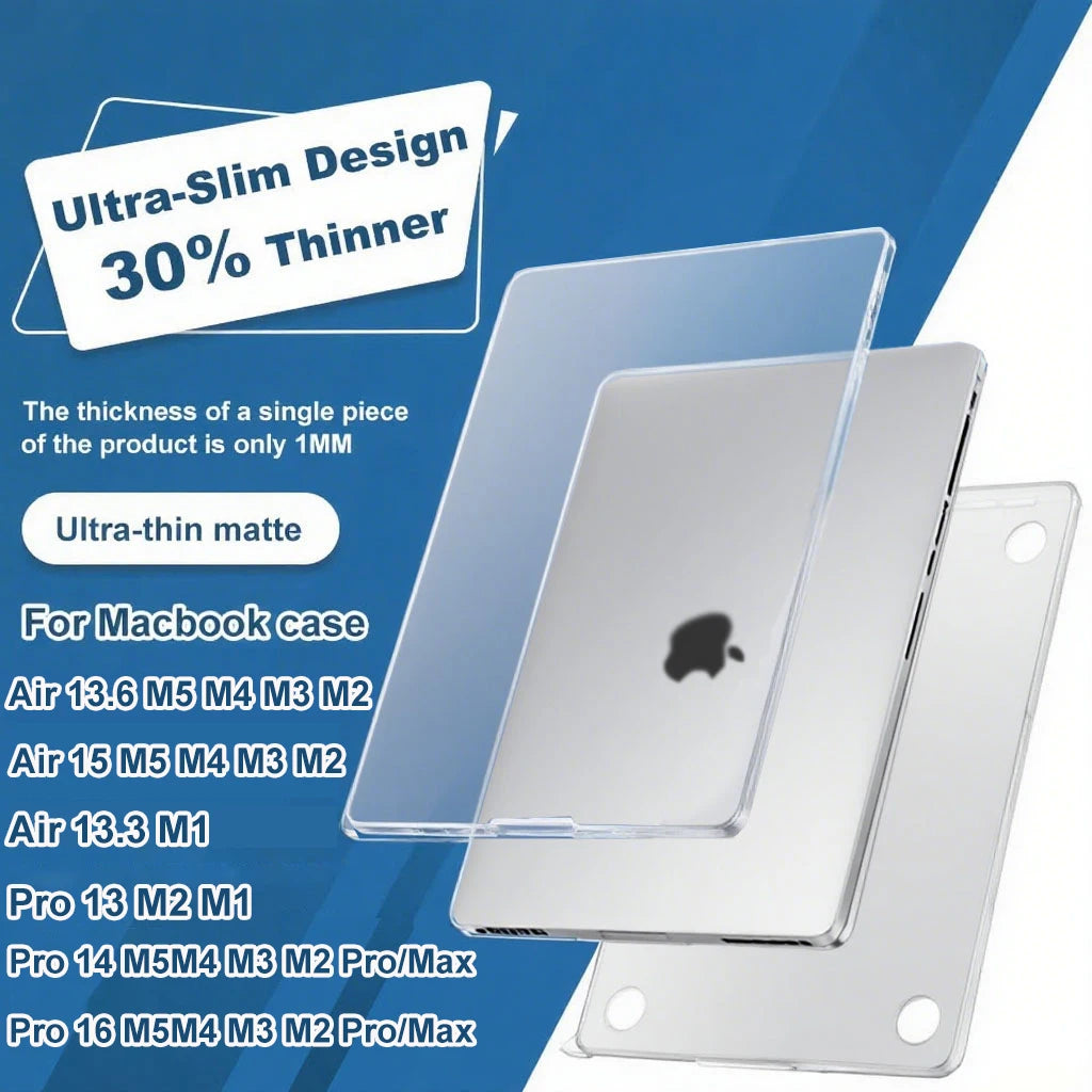 For 2026 M5 M4 MacBook Air 13/15In Case M3 M2 2026-2022 A3449 A3448 A3241 A3240 For MacBook Pro 14/Pro 16In M5 Pro/Max 2026 Case