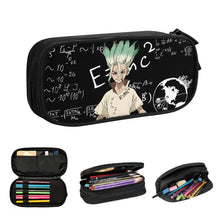 Estuche de lápices de Dr. Stone con Senku Ishigami, regalo para estudiantes, caja para bolígrafos, bolsa de lápices, estuche de gran capacidad, portalápices