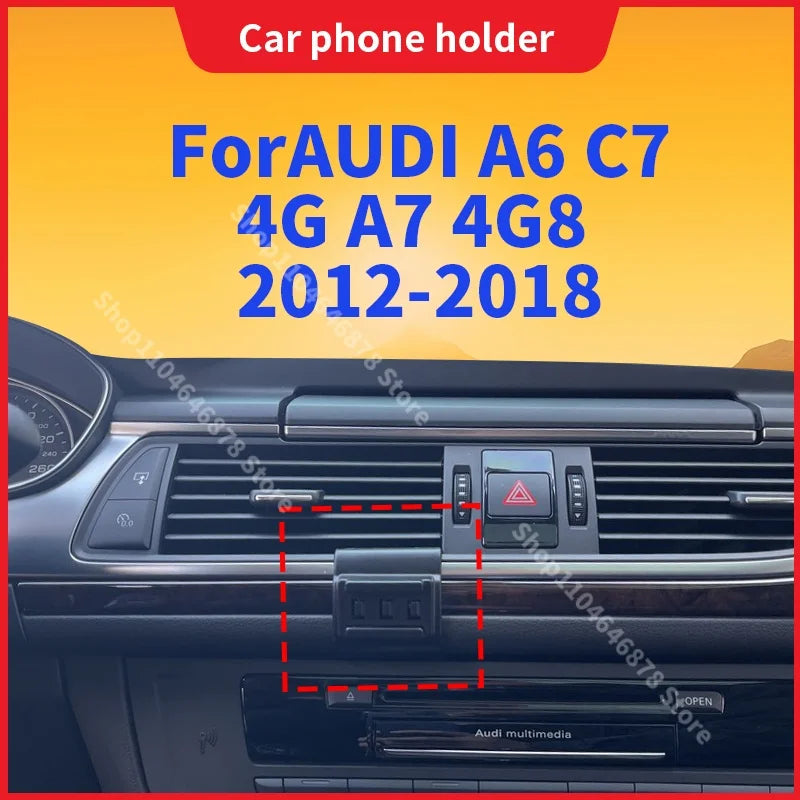 Mobile Support For Car AUDI A6 C7 4G A7 4G8 2012-2018 Car Phone Holder Special Fixed Bracket Base Wireless Charging Accessories