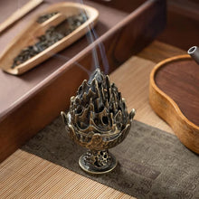 Quemador de incienso vertical, mini soporte de incienso hueco de aleación, adorno de mesa portátil, quemador de aromaterapia para el hogar, decoración de escritorio