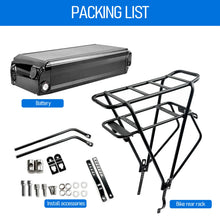 Rear Rack Battery Case 78pcs 21700 Cells EBike Battery Box 36V 48V 52V Ebike Downtube Case With Rear Rack