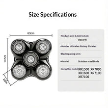 Spare 5-blade replacement head for Remington shaver, compatible with Remington XR1500/XR7000 bald head shaver