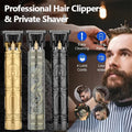 Men's T9 Vintage Carving Hair Clipper Portable USB Cleaning Barber Hair Cutting Machine Professional Hair Trimmer Boyfriend Gift