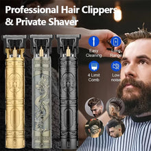 Men's T9 Vintage Carving Hair Clipper Portable USB Cleaning Barber Hair Cutting Machine Professional Hair Trimmer Boyfriend Gift
