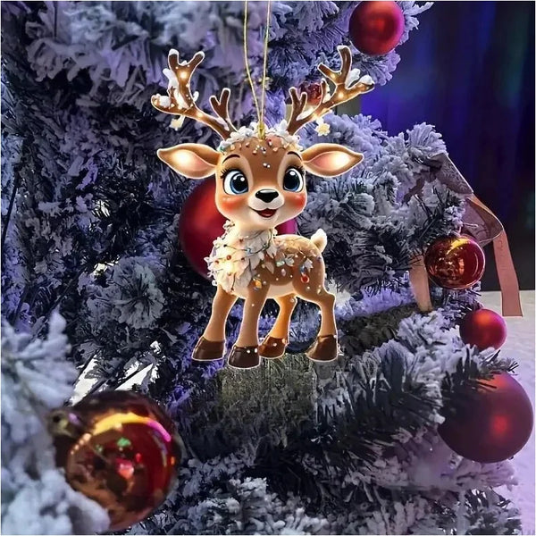 Decoración navideña de ciervo, adorno de alce para árbol de Navidad, decoración del hogar, reno, regalo de Feliz Navidad, Natal, Navidad, Noel, Año Nuevo 2024