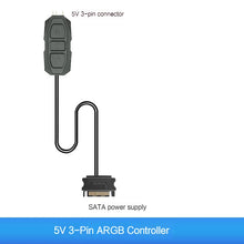 Coolcirc ARGB Controller 5V 3pin To SATA Power Supply Mini RGB Controller 3PIN Hub For Computer CPU Case Fan LED Light Radiator
