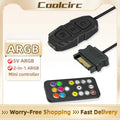 Coolcirc ARGB Controller 5V 3pin To SATA Power Supply Mini RGB Controller 3PIN Hub For Computer CPU Case Fan LED Light Radiator