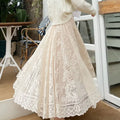 2024 New Spring Summer Women Long Skirt Fairy Palace Style Custom Lace Oversize Pendulum Mid-length Female Skirts
