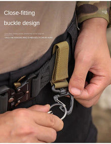 Tactical Molle Webbing Clip Hanging Key Hook Clamp Nylon Ribbon Keychain Backpack Clasp Carabiner Fastener Hook Buckle