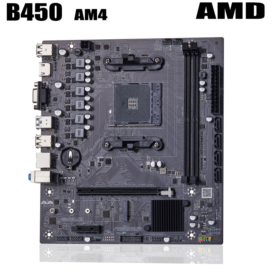 QIYIDA B450 Motherboard support DDR4 desktop RAM AM4 CPU slot NVME NGFF M.2 USB 3.0 VGA dual channel for Ryzen am4 cpu SATA3.0