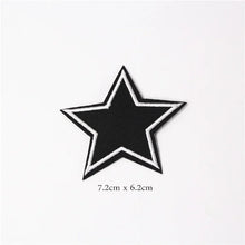 1pc Black White Biker Patches for Clothes Iron on Clothing Letter Appliques Skull Star Stripes Embroidered Sticker Round Badge