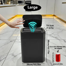 ONEKA Automatic Motion Sensor Induction Black Trash Can Slim for Bathroom Bedroom Kitchen Office
