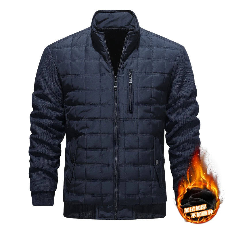 Cotton Padded Baseball Collar Jacket Men's Autumn and Winter New Style Business Windproof Casual Jacket Cotton Jacket Clothes