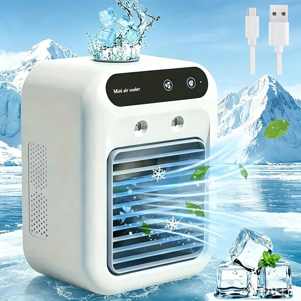 Mini Mute Air Conditioning Fan Portable Desktop Air Cooler with Humidification USB Rechargeable for Household Home Office
