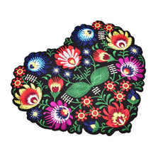 Heart Shape Flower Embroidery Applique Patches For Clothing Iron On Patch DIY Clothes Jackets Sewing Craft