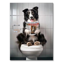 Dog Diamond Painting Cat Toilet Cartoon Diamond Mosaic Animal Full Round/Square Drill Embroidery Funny Bathroom Wall Decor Art