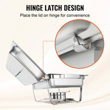 SucceBuy 8QT Rectangle Chafing Dish 2/4/6 Packs w/ Full Size Pans Buffet Catering Warmer Server Folding Stand Fuel Holder Tray