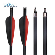 6/12PCS 20 Inch Crossbow Arrow Black Crescent Nock Mixed Carbon Arrows Outdoor Hunting Games for 250LB Crossbow