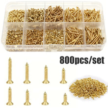 800 Gold-Plated Self-Tapping Screws, M2/M2.5, for Wooden Crafts and Boxes