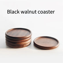 TIME OWNER Posavasos de madera de nogal y haya para té o café, manteles individuales decorativos, resistentes al calor, cuadrados, para bebidas, cuencos y teteras