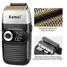 Kemei Cordless Electric Shaver for Men Twin Blade Reciprocating Rechargeable Beard Razor Face Care Multifunction Strong Trimmer