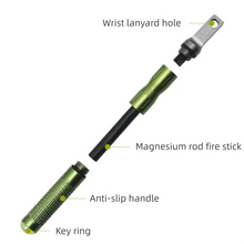 2026 Outdoor Flint and Steel Waterproof Emergency Fire Starter, Camping Equipment Zinc Magnesium Rod Multi-functional Fire Stick