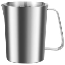 0.5-2L Stainless Steel Milk Frothing Jug Measurement Jug Milk Pot Large Mouth Graduated Beaker Clear Marking Coffee Accessories