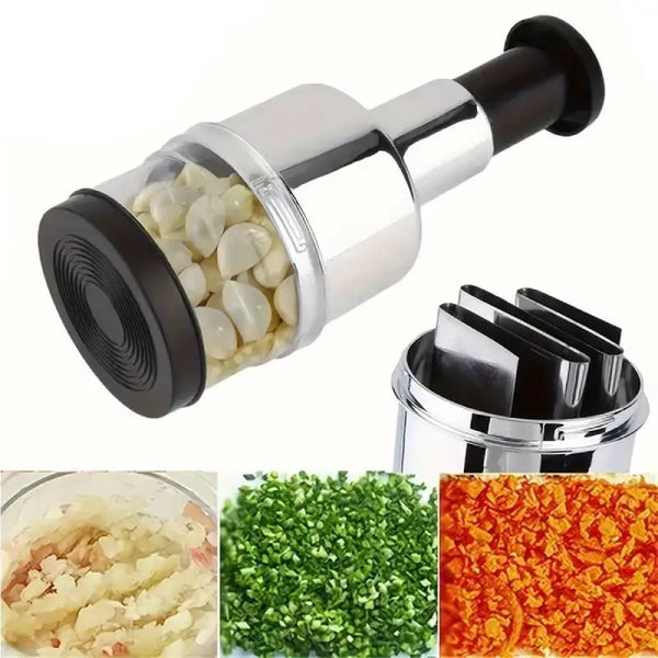 Picadora manual de acero inoxidable, utensilio de cocina, cortador de verduras, mini picadora trituradora para ajo, jengibre, hierbas y frutos secos
