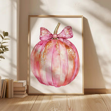 Vintage Floral Pumpkin Canvas Poster, Pink Autumn Halloween Wall Art Print - image 3