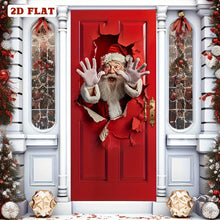 Christmas Theme 2D Background Polyester Banner Door Hanging Party Santa Claus Fun Designs Home Garden Christmas Party Decor Gift
